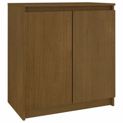 Vidaxl Armoire Latérale Marron Miel 60x36x65 Cm Bois De Pin Massif