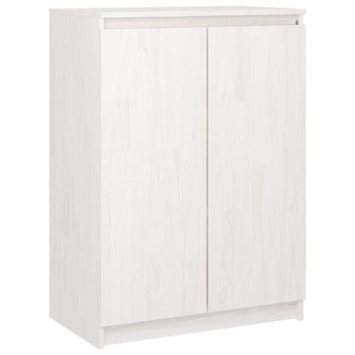 Vidaxl Buffet Blanc 60x36x84 Cm Bois De Pin Massif