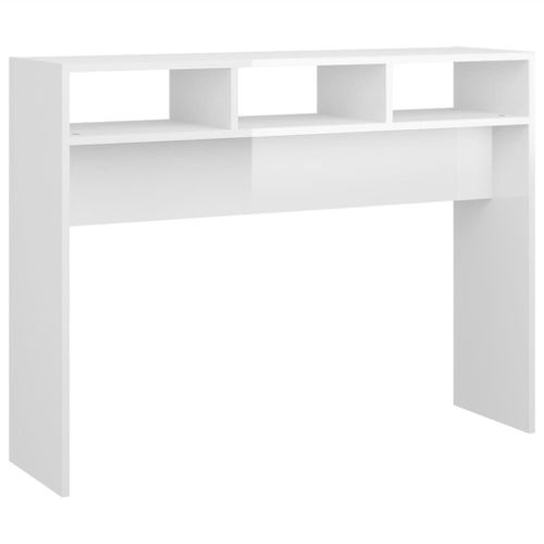 Vidaxl Table Console Blanc Brillant 105x30x80 Cm Bois D'ingénierie