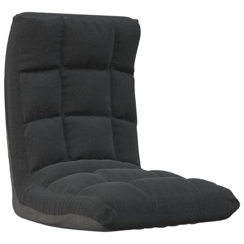 Vidaxl Chaise Pliable De Sol Noir Tissu