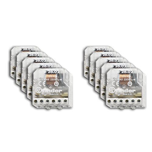 Finder 260480240000 Télérupteur Boîte 24 VAC 2 NO 4 séquences 10 A en lot de 10 unités