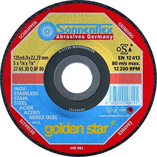 Sonnenflex Golden Star Kombischeiben Kombischleifscheiben pour couper, ébavurer et légère pour Inox, 115 x 1,9 x 22,23 mm A 46 P BF-ROF