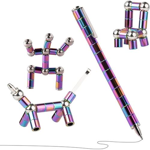 Stylo Magnétique Jouets Anti Stress Enfant Garçon Fille, Fidget Pen Toy  Stylo a Bille Magnetique Adulte (Couleur)