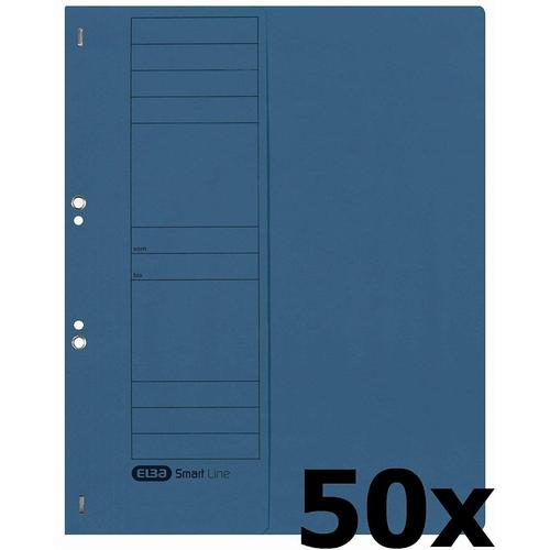 Elba 21450gb Lot De 50 Chemises À Oeillets En Carton Manille 250 G/M² Avec Demi-Rabat Sur La Face Avant Capacité 200 Feuilles Bleu Format A4