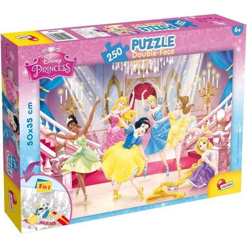 Lisciani - Disney Puzzle Princesses - Puzzle 250 Pi Ces - Double Face - Verso A Colorier - Jeu Educatif - A Partir De 6 Ans