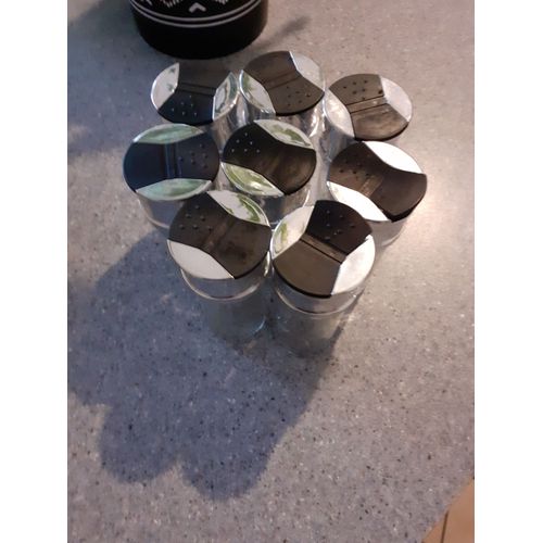 Lot De 8 Salières Épices En Verre Transparent