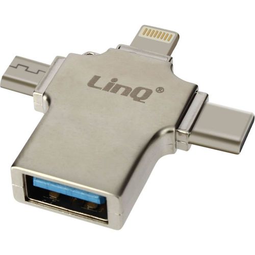 Adaptateur OTG LINQ Lightning, USB-C, Micro-USB vers USB