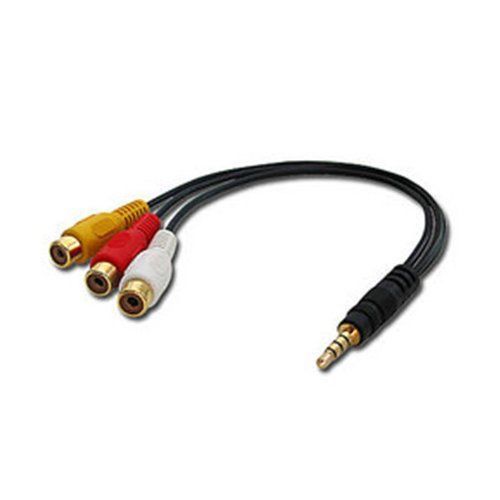Lindy - Adaptateur audio/vidéo - vidéo / audio composite - mini jack 4 pôles mâle pour RCA femelle - 25 cm