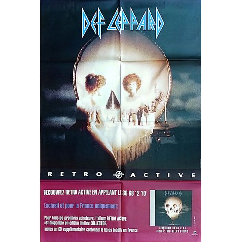 Affiche De Def Leppard Pour L'album Retro Active. 80 X 120 Cm.