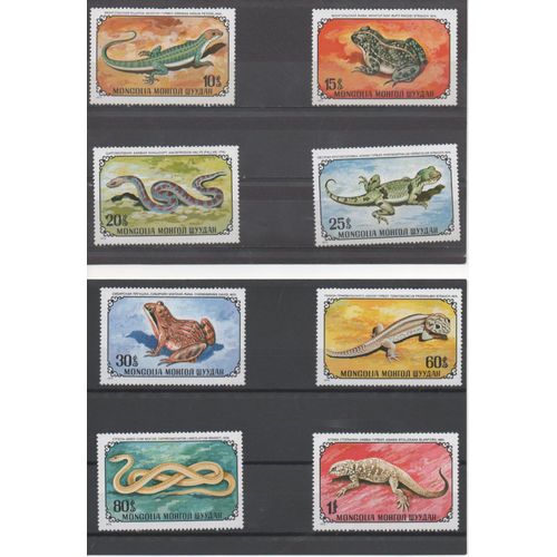 Mongolie Timbres Les Reptiles 1972