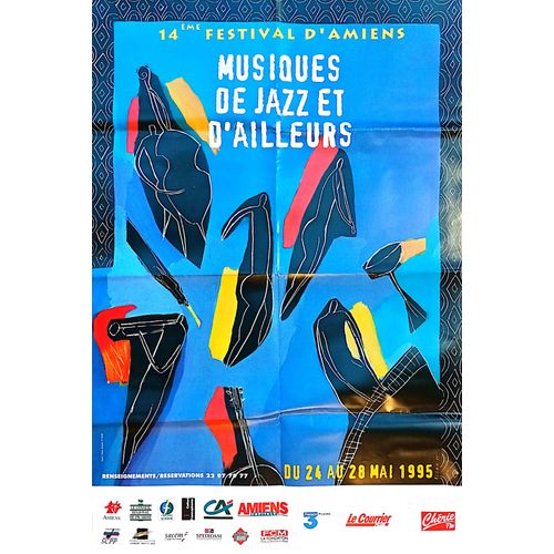Affiche Du 14ème Festival D'amiens. Musiques De Jazz Et D'ailleurs. 1995. 80 X 120 Cm.