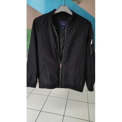 Blouson Bombers Zippé Noir Kiabi Taille 36 Comme Neuf