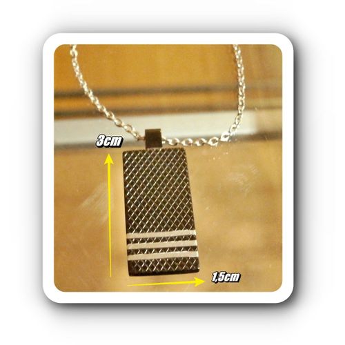 Chaine Et Pendentif En Acier Brossé