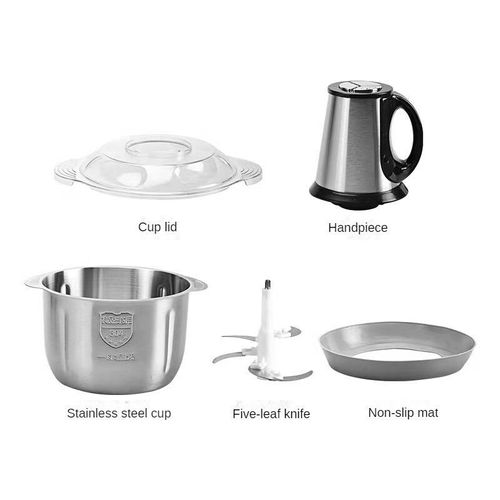 Hachoir à légumes électrique multifonctionnel en acier inoxydable,hachoir à viande,robot culinaire,support de centre commercial - Type black 5L EU plug