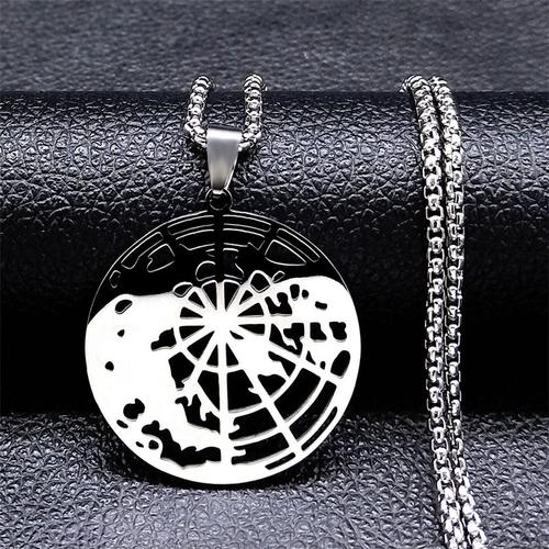 C Boîte 50cm Sr - Collier Avec Pendentif Lame De Rasoir Gothique Pour Homme, Bijoux De Couleur Noire, Chaîne En Acier Inoxydable, Hip Hop, N423s01