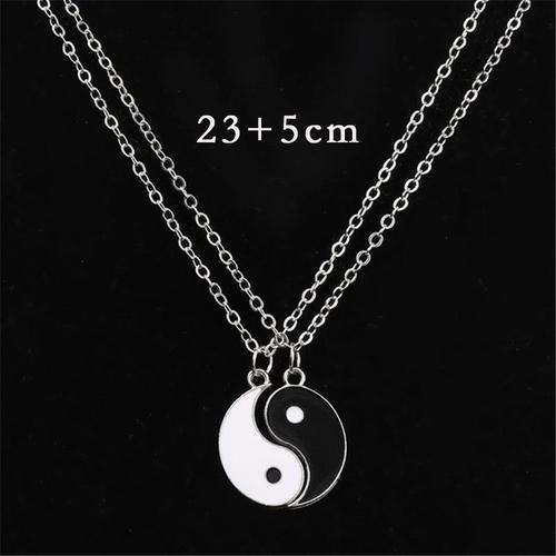 Collier Yin Yang - Collier Avec Pendentif Prince Petit Renard Pour Couples, Pour Amoureux De La Mode, Collier Meilleurs Amis, Bijoux De Saint Valentin, Cadeau'anniversaire