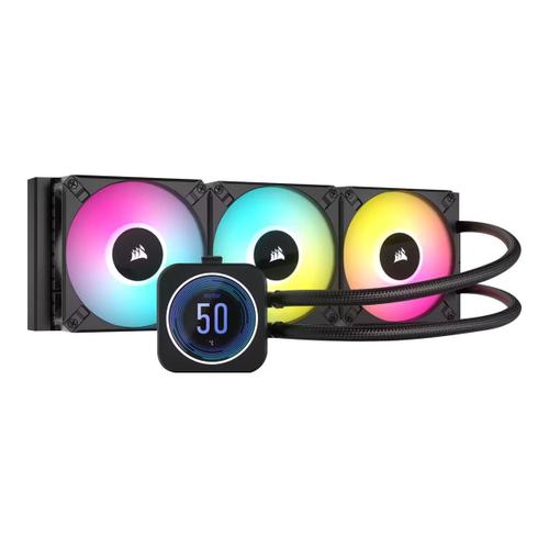 CORSAIR iCUE H150i ELITE LCD XT - Système de refroidissement liquide de processeur - Taille de radiateur : 360 mm - (pour : LGA1700, LGA1200, LGA1150, LGA1151, LGA1155, LGA1156, LGA1366, LGA2011...