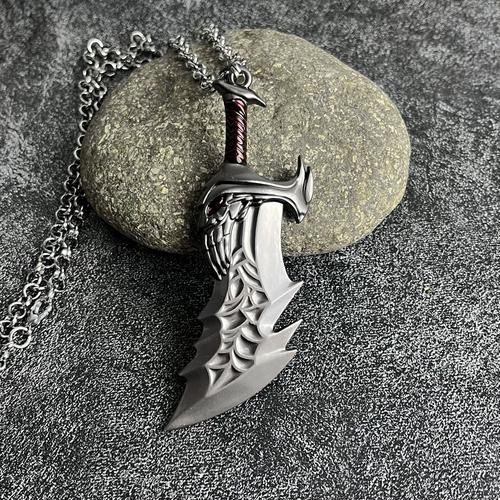 Il Je - Collier De Jeu Dieu De La Guerre, Lames D'épée Du Chaos, Olympus Kratos, Bijoux Pendentif Classique, Armes Pour Hommes