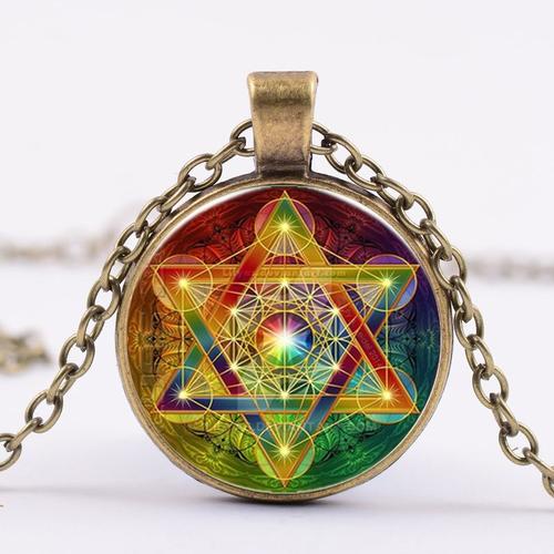 Style 13 - Collier En Cube De Métatron À Géométrie Sacrée De Grèce, Pendentif Spirituel Chic, Fleur De Vie, Chakra, Tour De Cou Hexagonal Magique