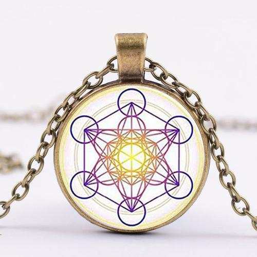 Style 7 - Collier En Cube De Métatron À Géométrie Sacrée De Grèce, Pendentif Spirituel Chic, Fleur De Vie, Chakra, Tour De Cou Hexagonal Magique