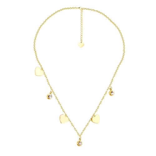 44202k - Collier Luxe En Zircon Pour Femmes, Chaîne Vintage Élégante, Pendentif Rond, Ras Du Cou Long, Sautoir En Acier Inoxydable, Dubaï Jewelry,Acier Inoxydable Bijoux,Accessoires Femme,Collier Ras De Cou