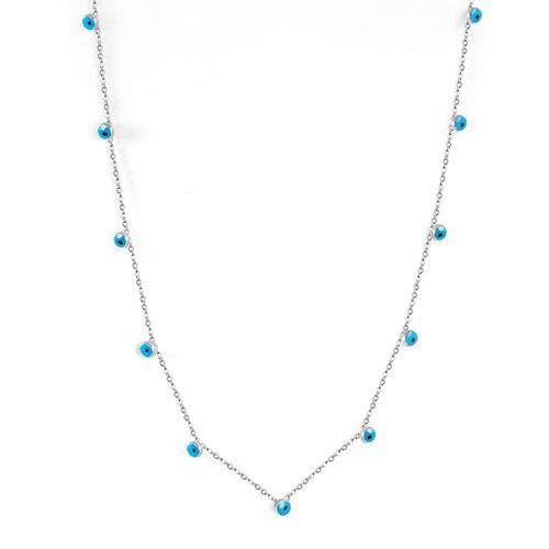 69401s - Collier Luxe En Zircon Pour Femmes, Chaîne Vintage Élégante, Pendentif Rond, Ras Du Cou Long, Sautoir En Acier Inoxydable, Dubaï Jewelry,Acier Inoxydable Bijoux,Accessoires Femme,Collier Ras De Cou