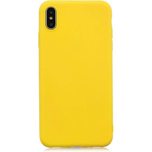 Coque Compatible Avec Iphone Xr Tpu Étui De,Couleur Unie Protection Housse En Souple Silicone Tpu Ultra Mince Et Anti-Rayures De Protection Etui- Jaune