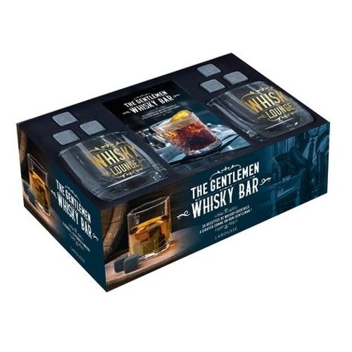 The Gentlemen Whisky Bar - Coffret Avec 2 Verres À Whisky, 1 Libret De Recettes De Whisky Cocktails Et 6 Pierres À Whisky