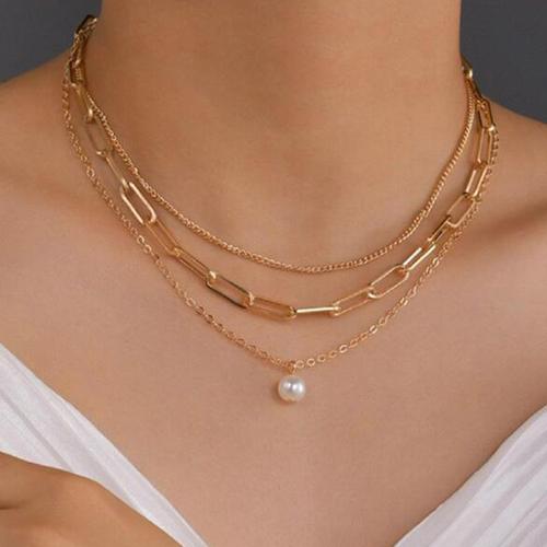 Modèle 1 - Collier Superposé De Perles Vintage Pour Femmes, Bijoux, Accessoires Pour Filles, Cadeaux Esthétiques, Pendentif À La Mode,