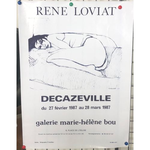 Affiche René Loviat Galerie Marie-Hélène Bou Decazeville Du 27 Février 1987 Au 28 Mars 1987 (Curiosa)