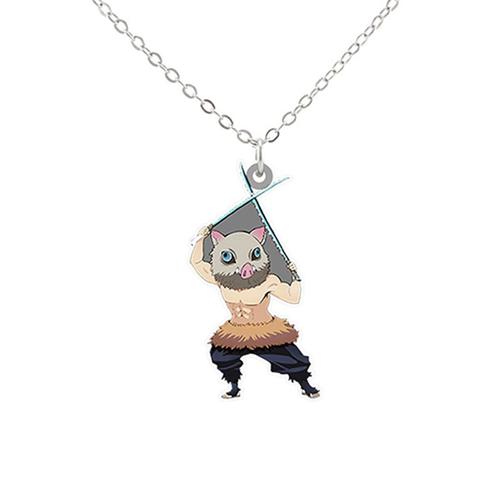 Gm201 - 55cm - Colliers À Maillons Vintage En Pvc Pour Filles, Bijoux De Fête, En Résine, Tanjirou Demon Slayer, À Faire Soi Même