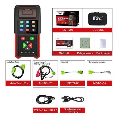 Jdiag M200 Pro (Version Obd)Scanner Moto Portabletesteur De Batterie Moto