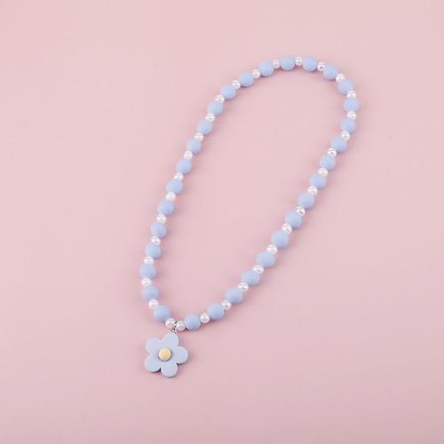 Fleur Bleue - Colliers Pour Enfants, Pendentif Flocon De Neige Arc En Ciel, Collier Perlé, Design Mignon, Perles Pour Enfants, Bijoux À Faire Soi Même, Cadeaux