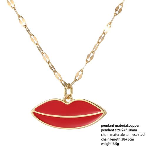 Nk005g12 - Pendentif Coeur Rouge Amour Collier Pour Femmes Ras Du Cou Longues Chaînes Cou Dentelle Couleur Or Collier Amoureux Cadeau Boho Fête Bijoux De Mode