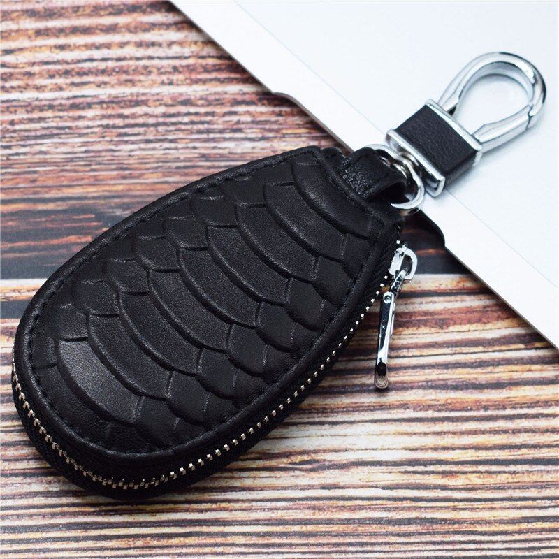 cl de voiture en cuir motif python vert - 6
