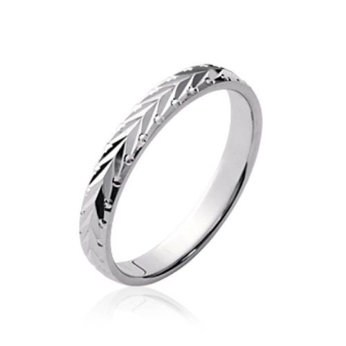 Alliance Mariage Gravée Femme - Argent 925/1000 Massif Rhodié