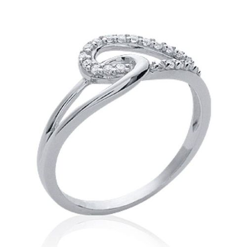 Alliance Noeud Femme - Argent Massif 925/1000 Rhodié - Oxyde De Zirconium