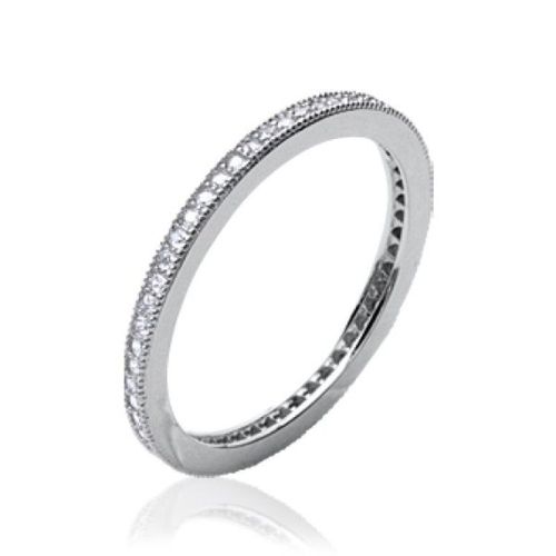 Alliance Sertie Femme - Argent 925 Massif Rhodié - Zirconium Cz Blancs