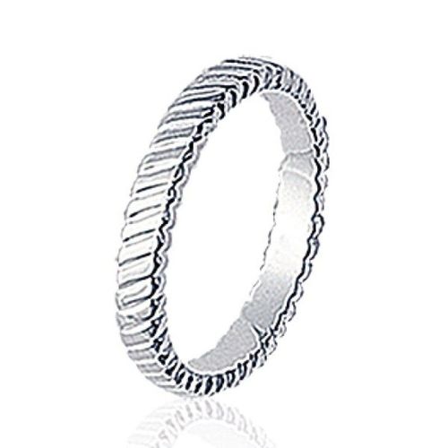 Bague Alliance Mariage Femme - Argent Massif 925/1000 - Gravures Droites