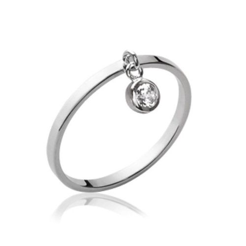 Alliance Sertie Femme - Argent Massif 925/000 Rhodié - Oxyde De Zirconium