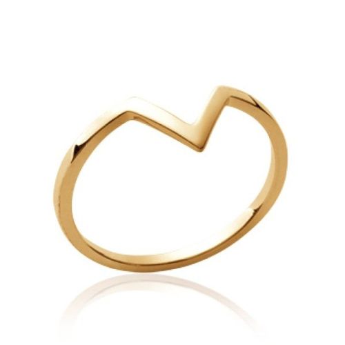 Bague Alliance Femme - Plaqué Or Jaune 18 Carats - Anneau Pointe Triangle