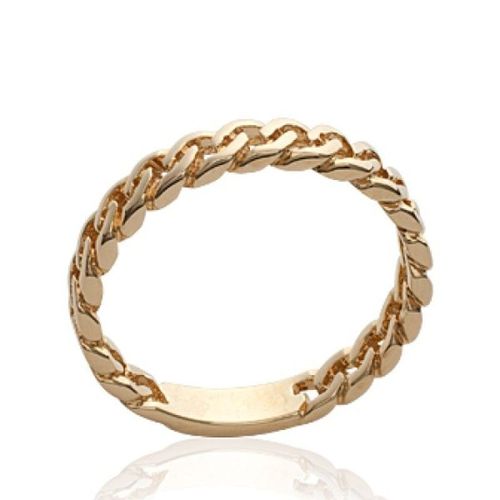Bague Alliance Maille Gourmette Femme - Plaqué Or Jaune 18 Carats