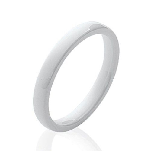 Bague Alliance 3 Mm En Céramique Blanche Pour Femme