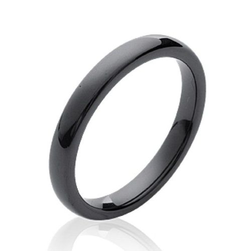 Bague Alliance 3 Mm En Céramique Noire Pour Femme