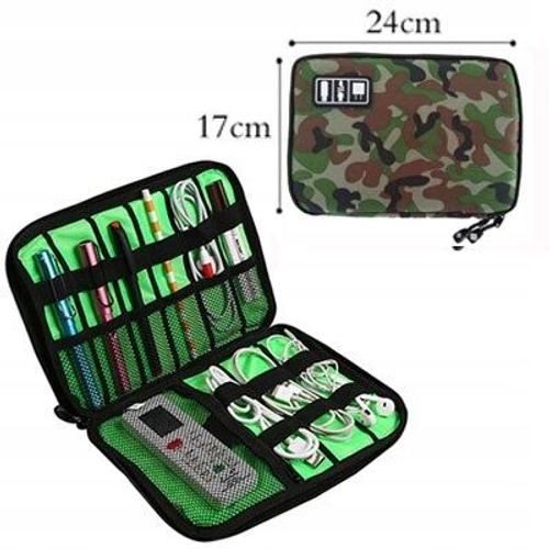 B Green Camouflage Style Digital Cable Bag Homme