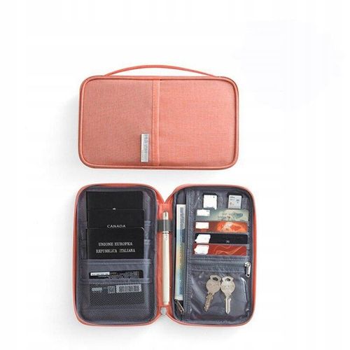 Petit porte-monnaie de voyage gris style rose
