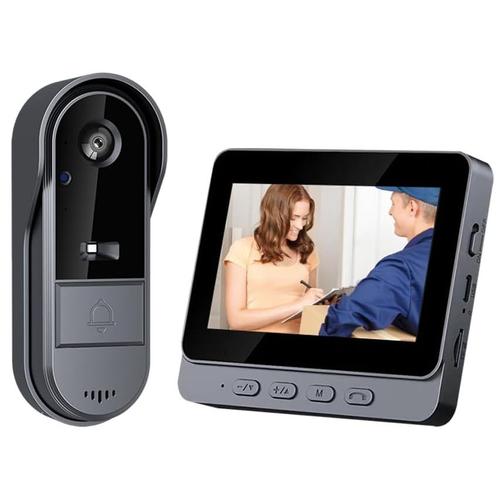 Sonnette sans Fil Interphone avec caméra Sonnette d'extérieur Étanche 1080P HD WiFi Détection de Mouvement PIR Vision Nocturne Audio bidirectionnel IP65