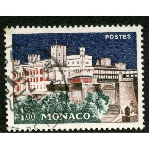 Timbre Oblitéré Monaco, 1.00, Postes