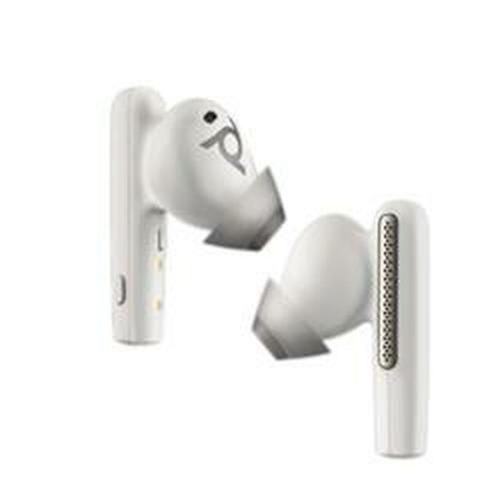 Poly Voyager Free 60 - Écouteurs sans fil avec micro - intra-auriculaire - Bluetooth - Suppresseur de bruit actif - blanc sable - Certifié pour Microsoft Teams