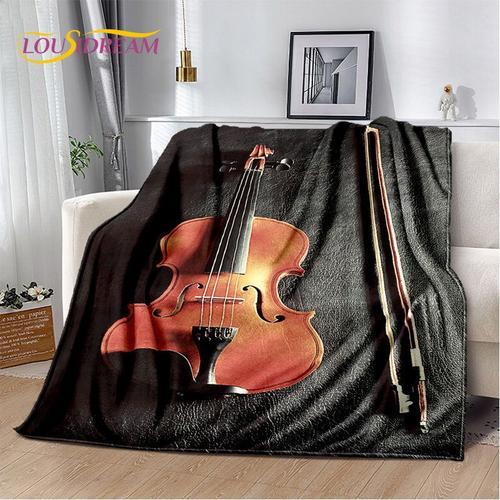 Tapis de sol Couverture en peluche douce pour violon classique musique  glouton jeté salon chambre à coucher lit canapé pique-nique